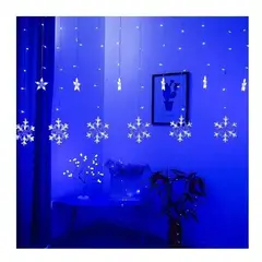 GENERICO - Cortina De Luces Led Cascada Luces Guirnalda Copo Nieve 3m