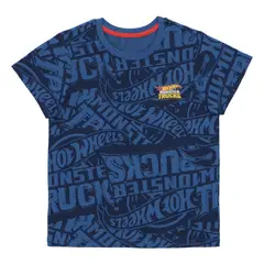 HOT WHEELS - POLERA MANGA CORTA HOTWHEELS AZUL