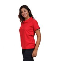 Polera Pique Mujer Manga Corta Roja