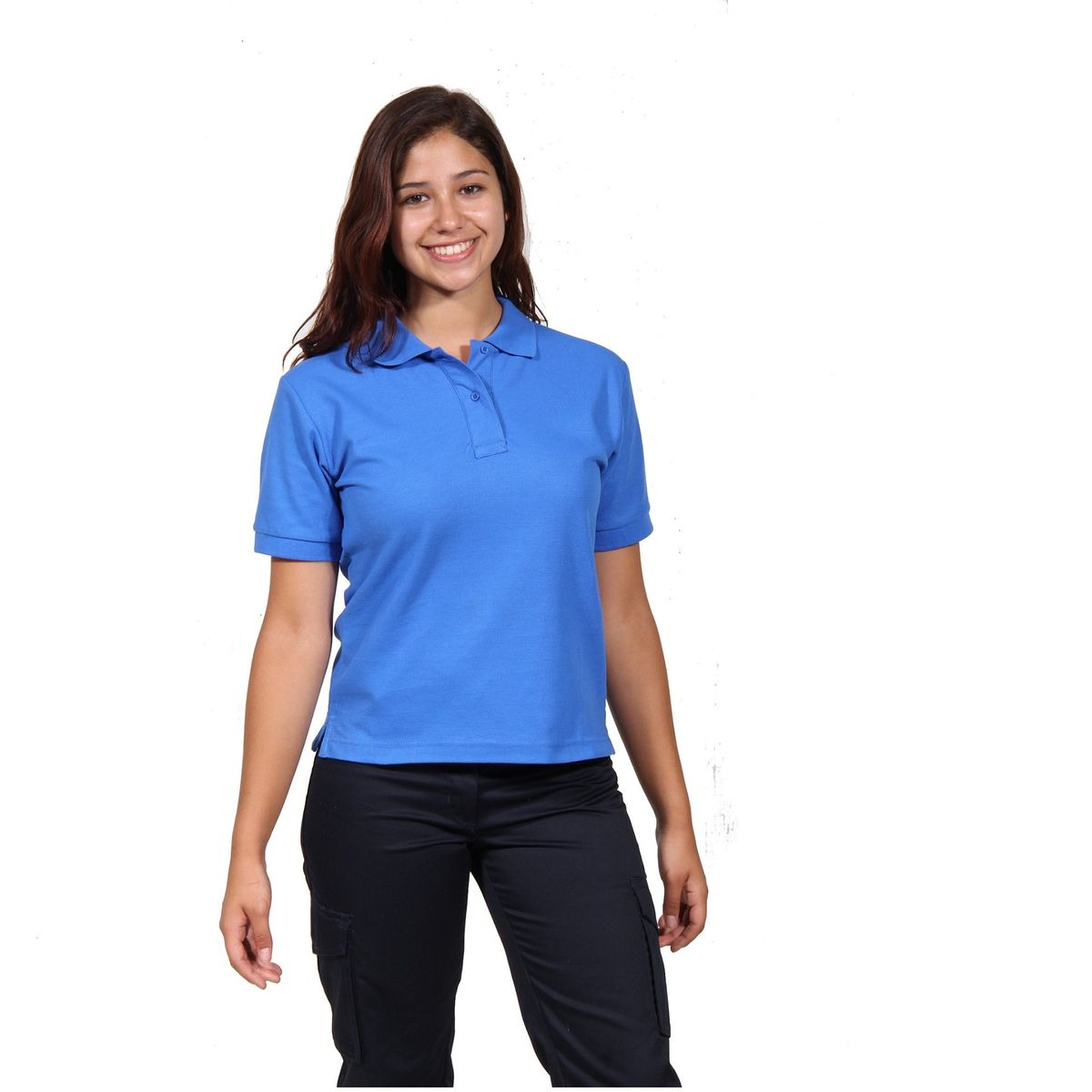 90 GRADOS - Polera Pique Mujer Manga Corta Azulina