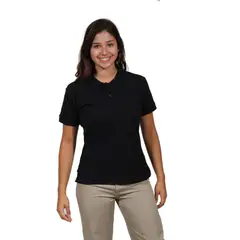 90 GRADOS - Polera Pique Mujer Manga Corta Negra