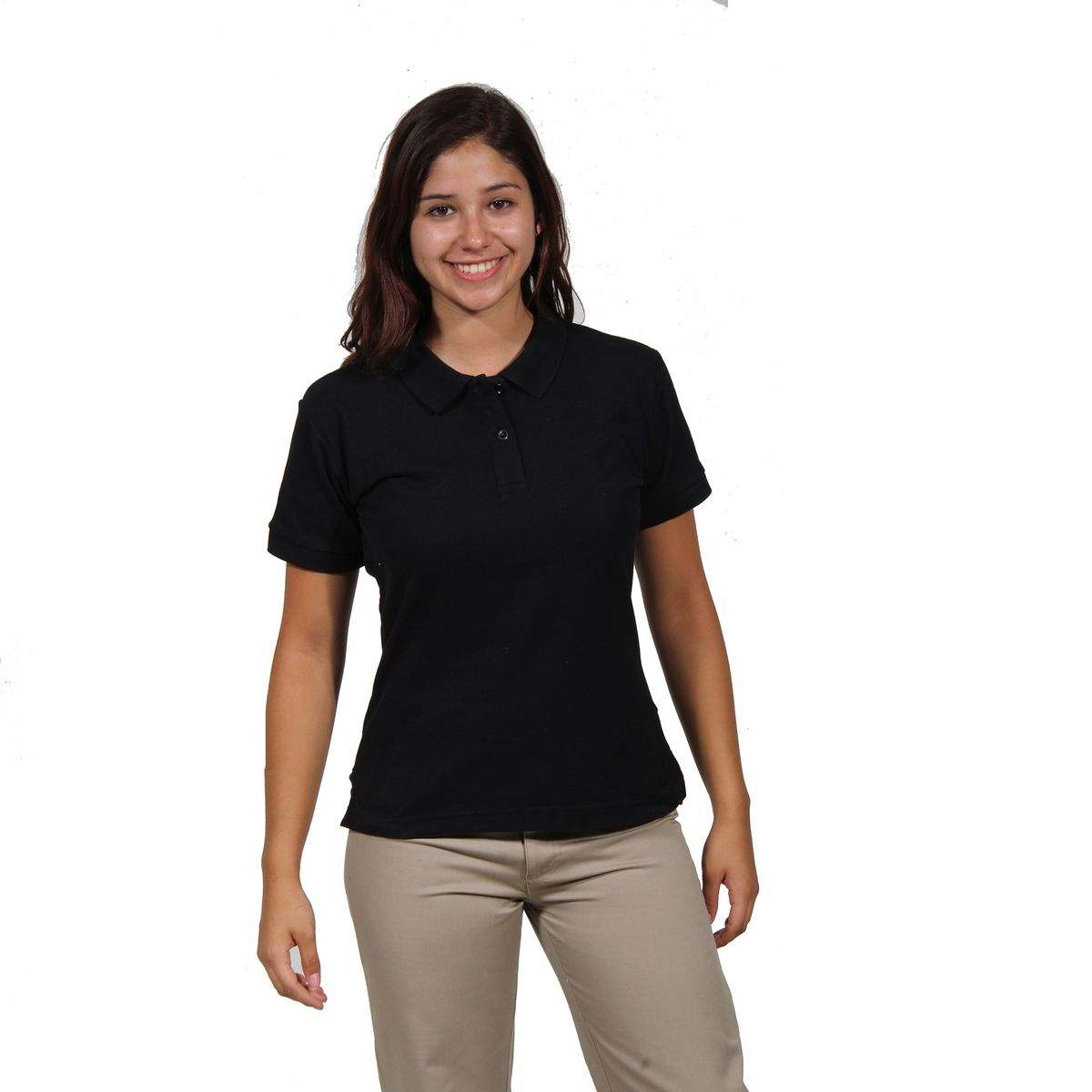 90 GRADOS - Polera Pique Mujer Manga Corta Negra