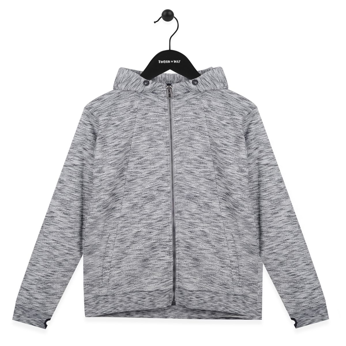 PILLIN - Poleron Cierre Algodón Invierno Niño Gris Claro PILLIN