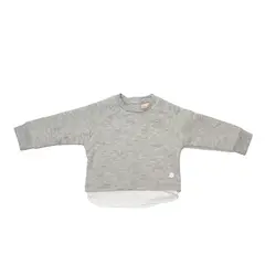 PILLIN - Polerón Cuello Redondo Bebe Algodón Invierno Niña Gris