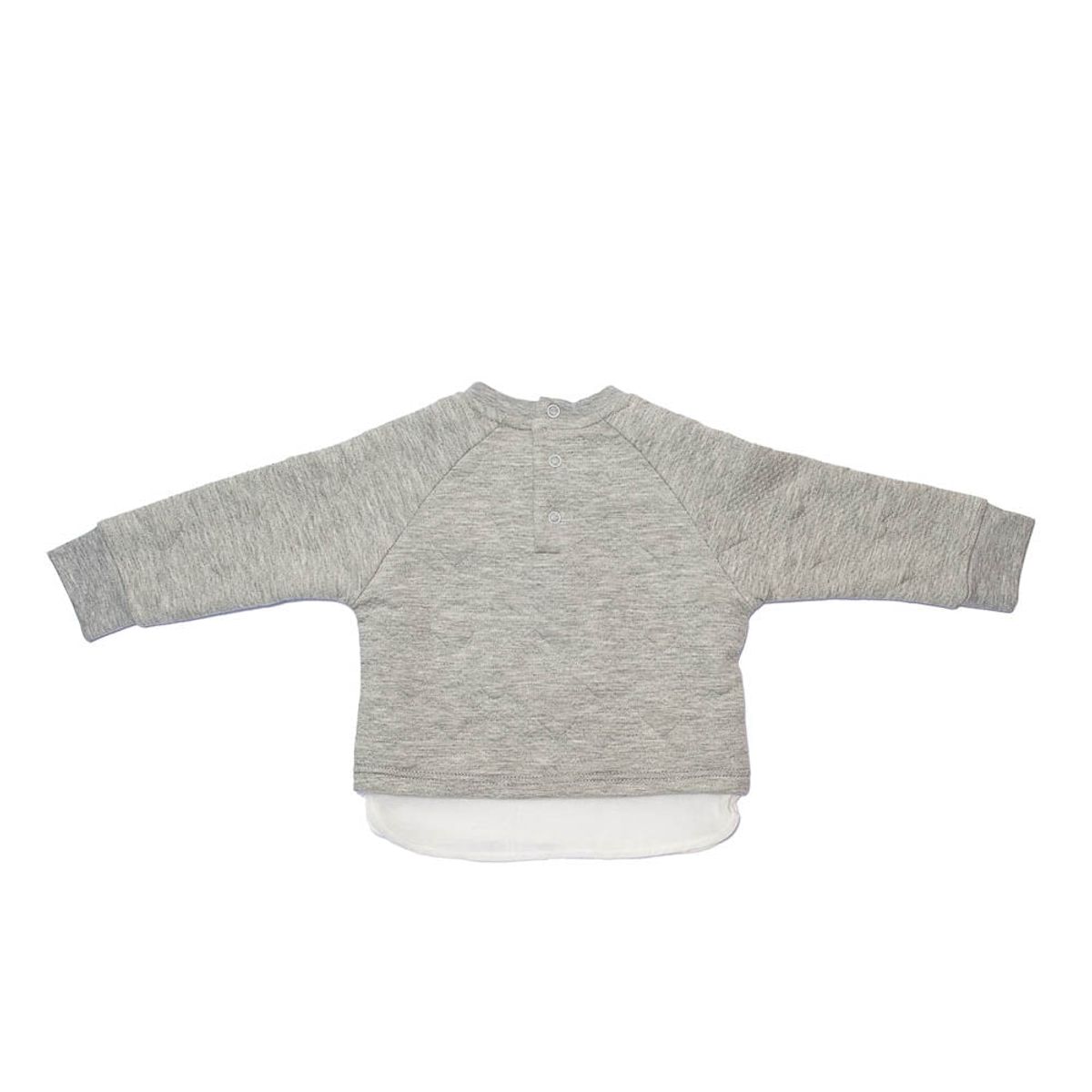 PILLIN - Polerón Cuello Redondo Bebe Algodón Invierno Niña Gris PILLIN