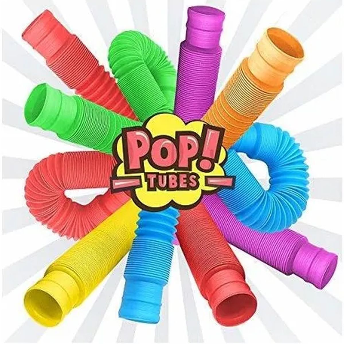 GENERICO - 12 Pop It Tube - Pop It Tubo Xl 12 Piezas Colores Surtidos