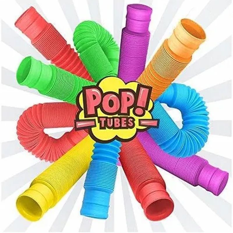 GENERICO - 12 Pop It Tube - Pop It Tubo Xl 12 Piezas Colores Surtidos