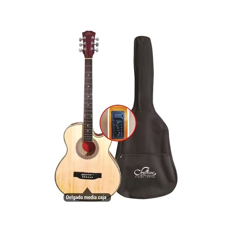 SEVILLANA - Guitarra Electroacustica Sevillana 40 Slim Con Funda.