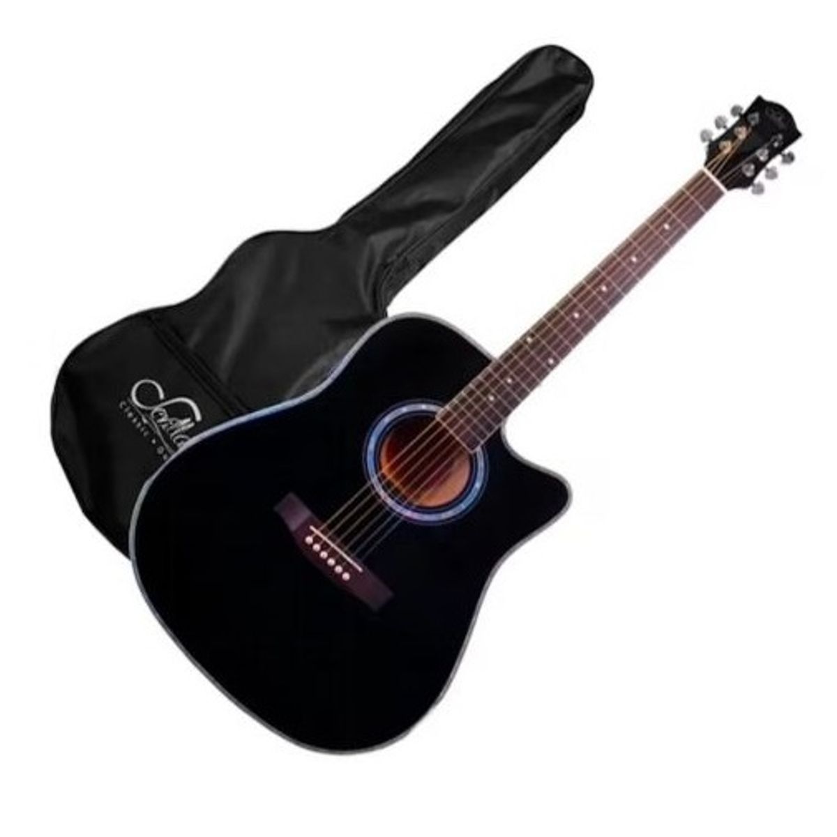 SEVILLANA - Guitarra Electroacustica Sevillana 41 Pulgadas Con Funda