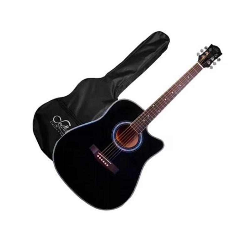 SEVILLANA - Guitarra Electroacustica Sevillana 41 Pulgadas Con Funda