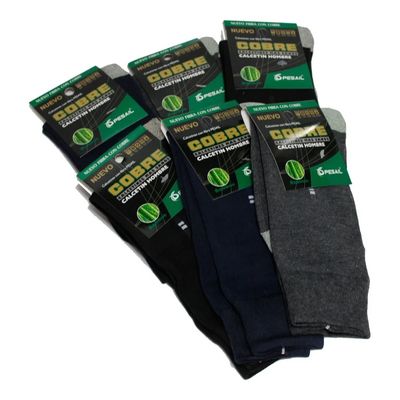 Imagen 2 del producto 12 Pares De Calcetines De Vestir De Fibra De Cobre y Algodón