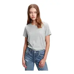 GAP - Polera Manga Corta Cuello Redondo Gris