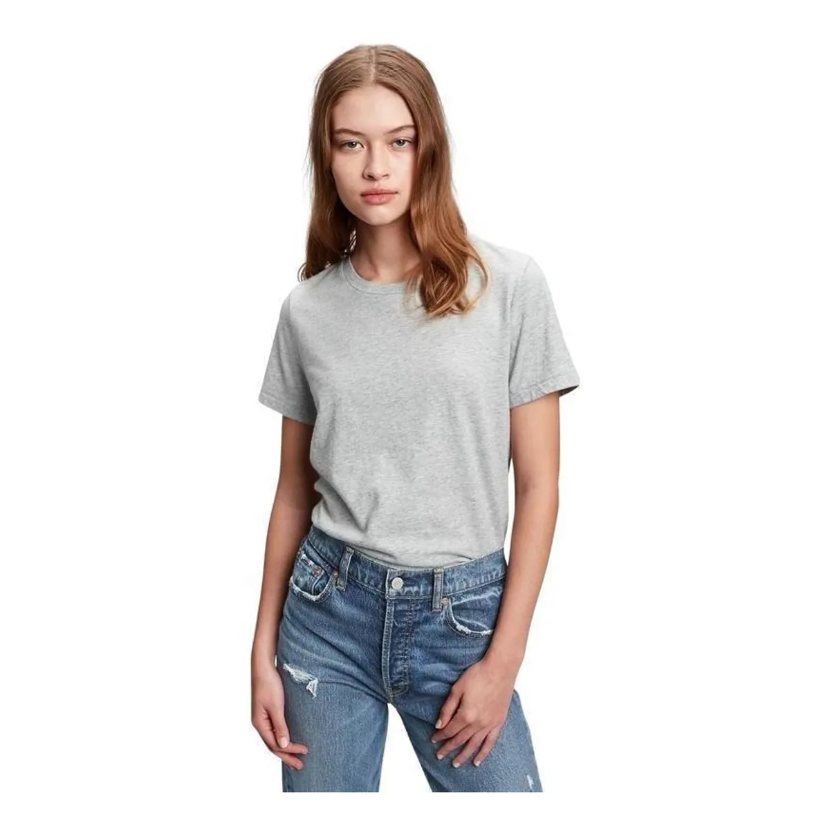 GAP - Polera Manga Corta Cuello Redondo Gris GAP