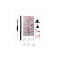 GENERICO - 5 Pinzas Polygel + Pincel + 100 Moldes Tips Dual System