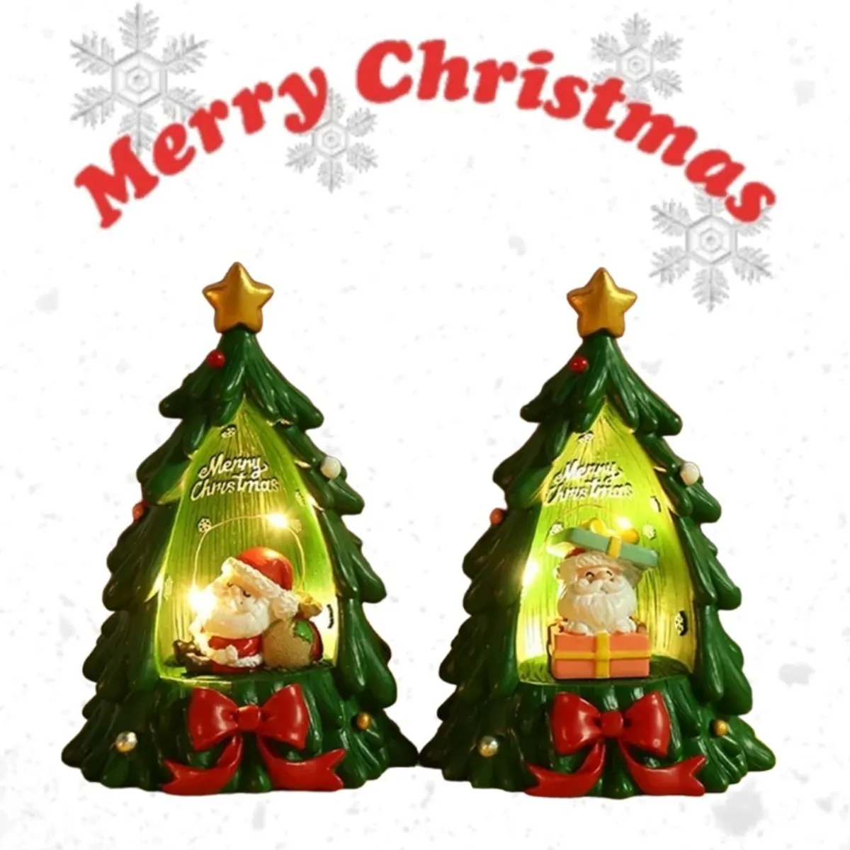 GENERICO - Lámpara Navideña Pino Árbol De Navidad Con Santa-Bolsa Luz