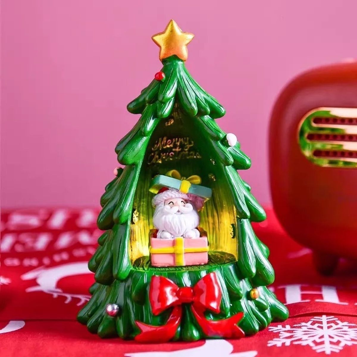 GENERICO - Lámpara Navideña Pino Árbol De Navidad Con Santa-Regalo Luz