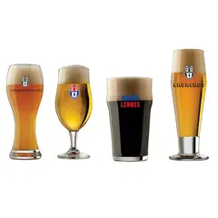 U DE CHILE - Set 4 Vasos Cerveceros Colección para Bar Asado