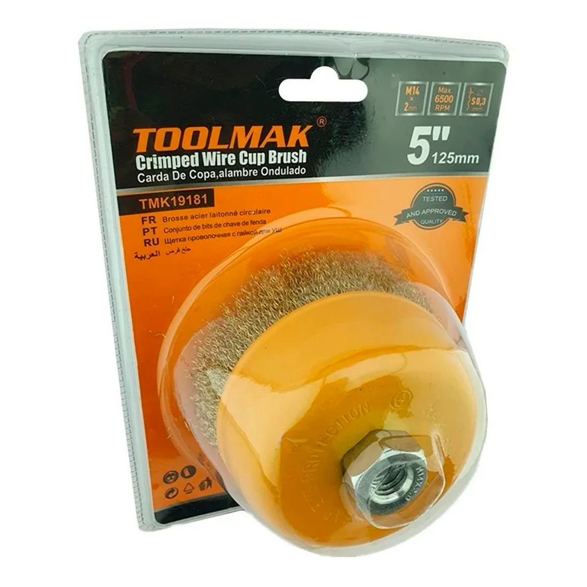 GENERICO - Escobilla De Copa Rizada 125mm Esmeril Toolmak