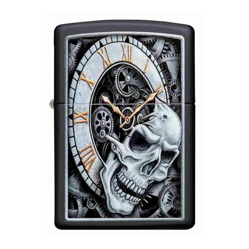 ZIPPO - Encendedor Zippo Skull Clock Design Negro ZP29854