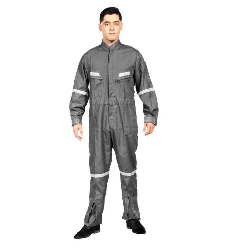 90 GRADOS - Overol Poplin Gris con reflectante