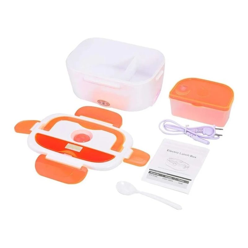 GENERICO - Lonchera Electrica Portatil Calentador Portatil Lunch Box Naranja