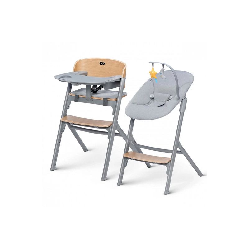 KINDERKRAFT - Silla de Comer Evolutiva LIVY Wood + Nido CALMEE KINDERKRAFT
