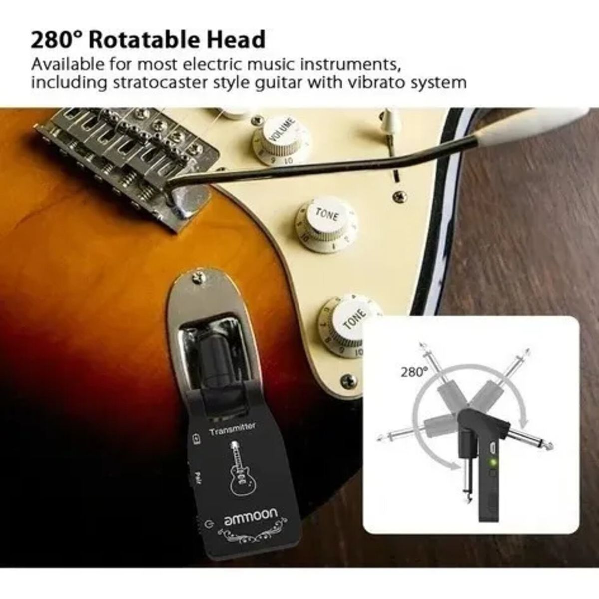 AMMOON - Receptor Transmisor Ammoon 24GHz Inalámbrico Guitarrabajo