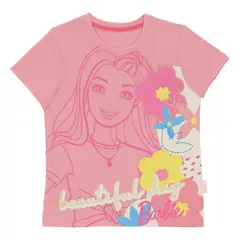 BARBIE - POLERA MANGA CORTA ROSADA