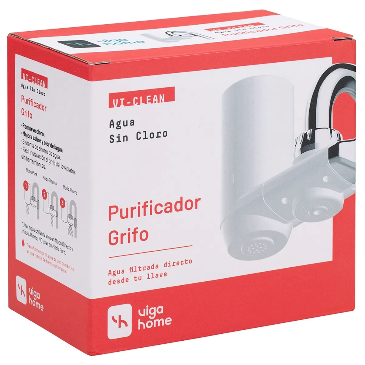 VIGAHOME - Filtro de Grifo Blanco Vigahome - Elimina cloro