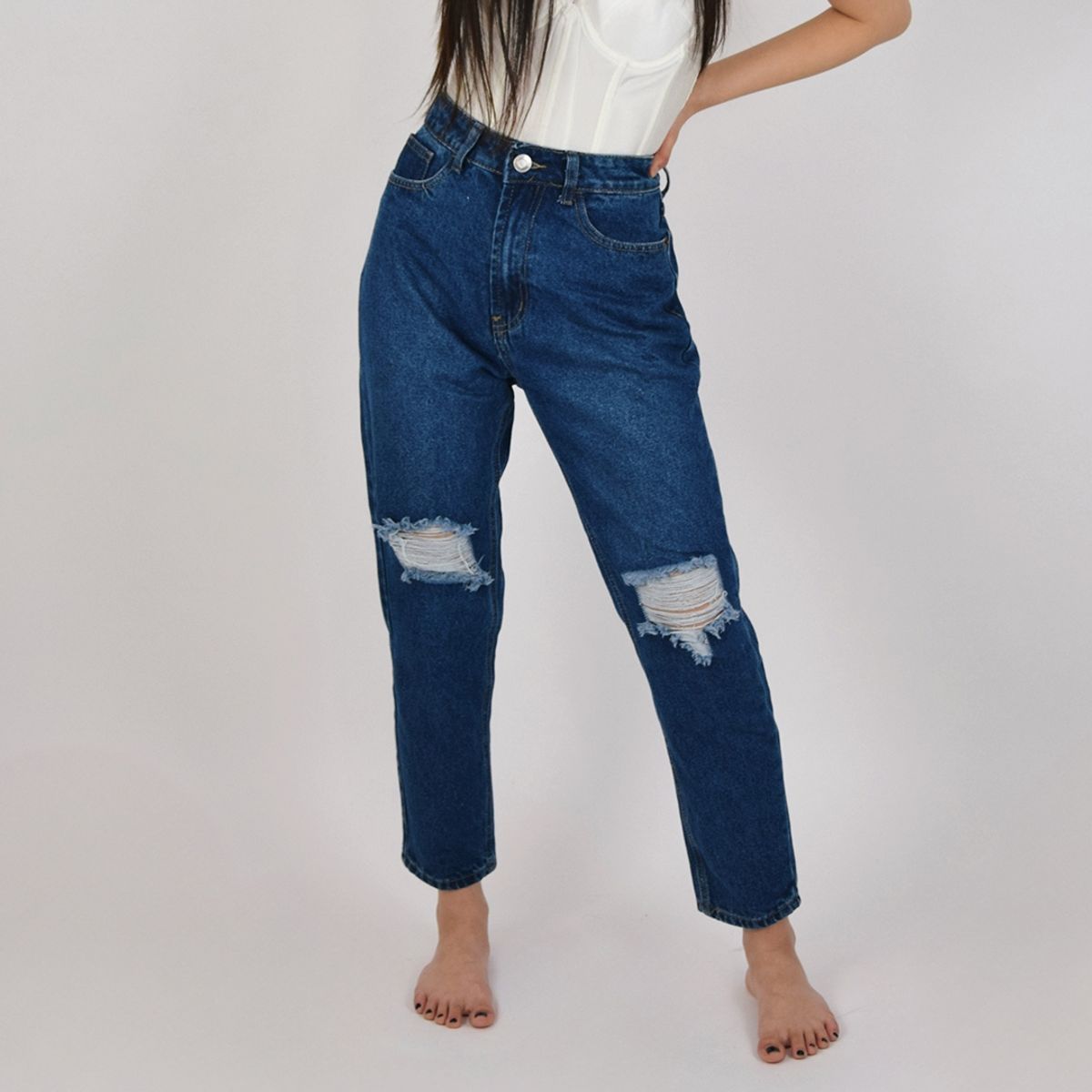 GENERICO - Jeans Mom destroyed tiro alto de Msco Jeans