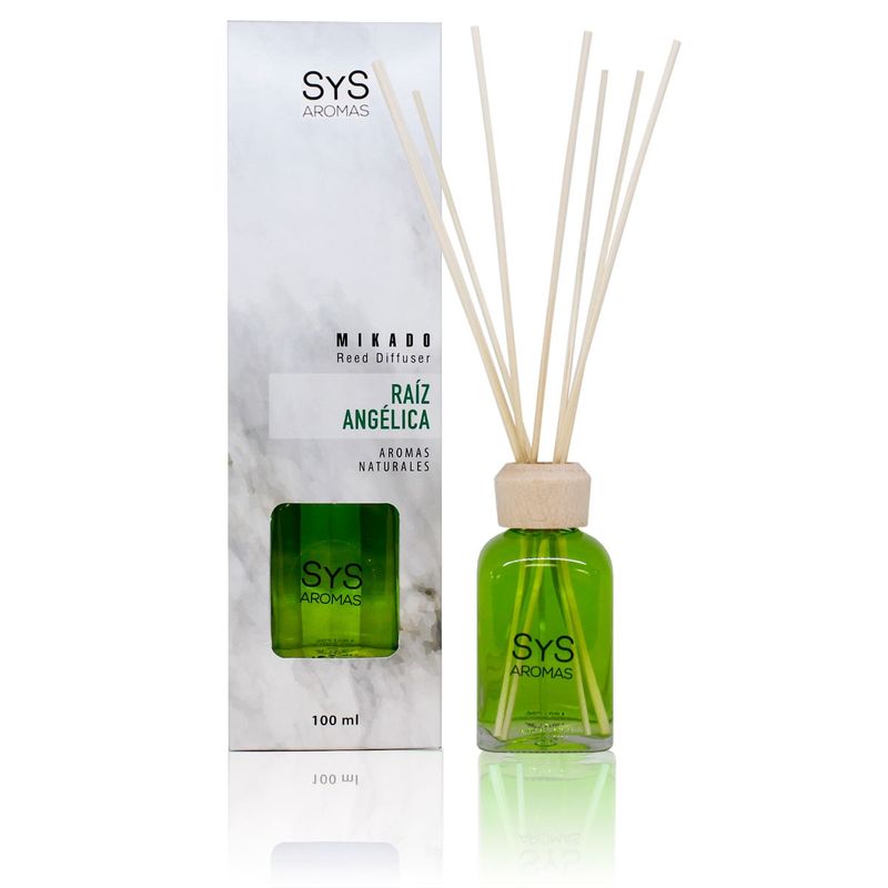 GENERICO - DIFUSOR MIKADO DE VARILLA-ESTUCHE RAIZ ANGELICA 100ML