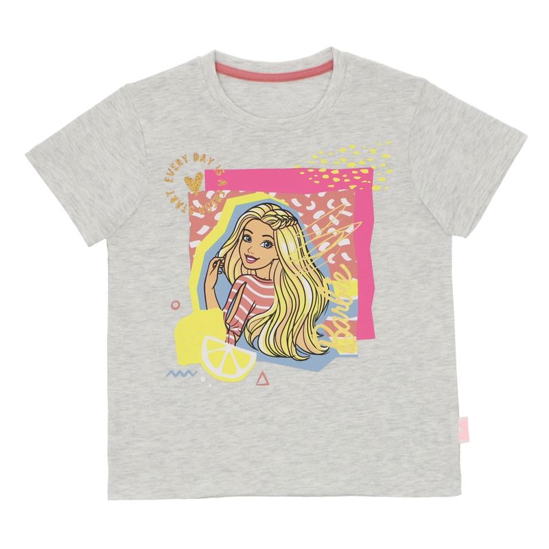 BARBIE - POLERA MANGA CORTA BARBIE GRIS MELANGE