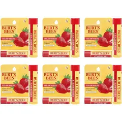 BURTS BEES - Labial hidratante fresa-pack de 6-burts bees-0.15oz.