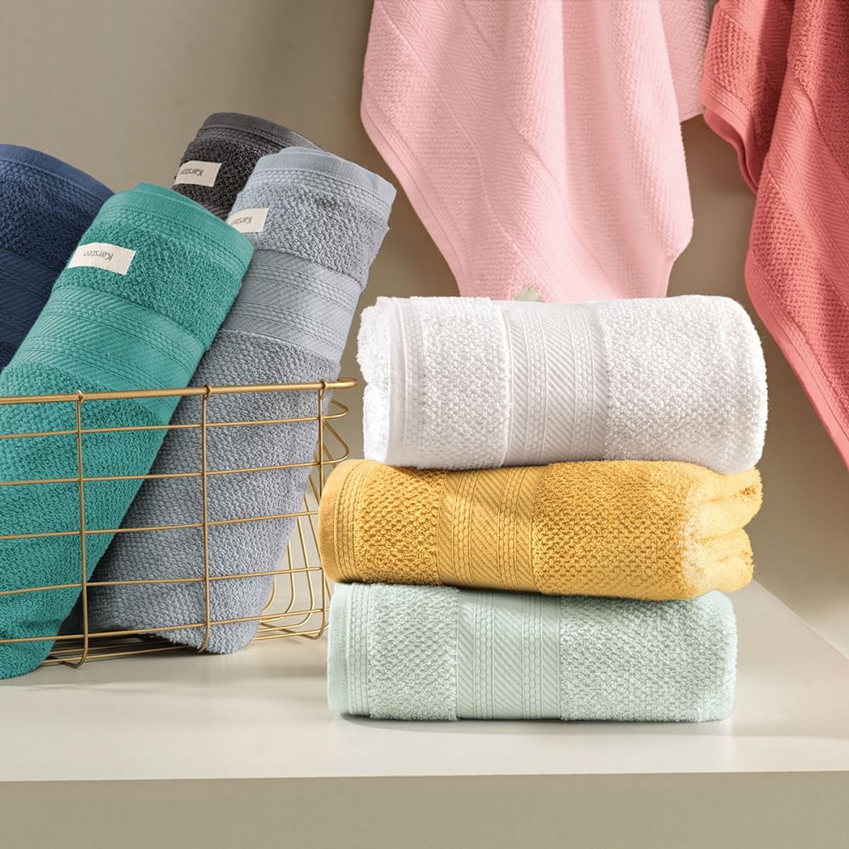 KARSTEN - Toalla de mano 100% algodón 380gr 48x70cm Blanca