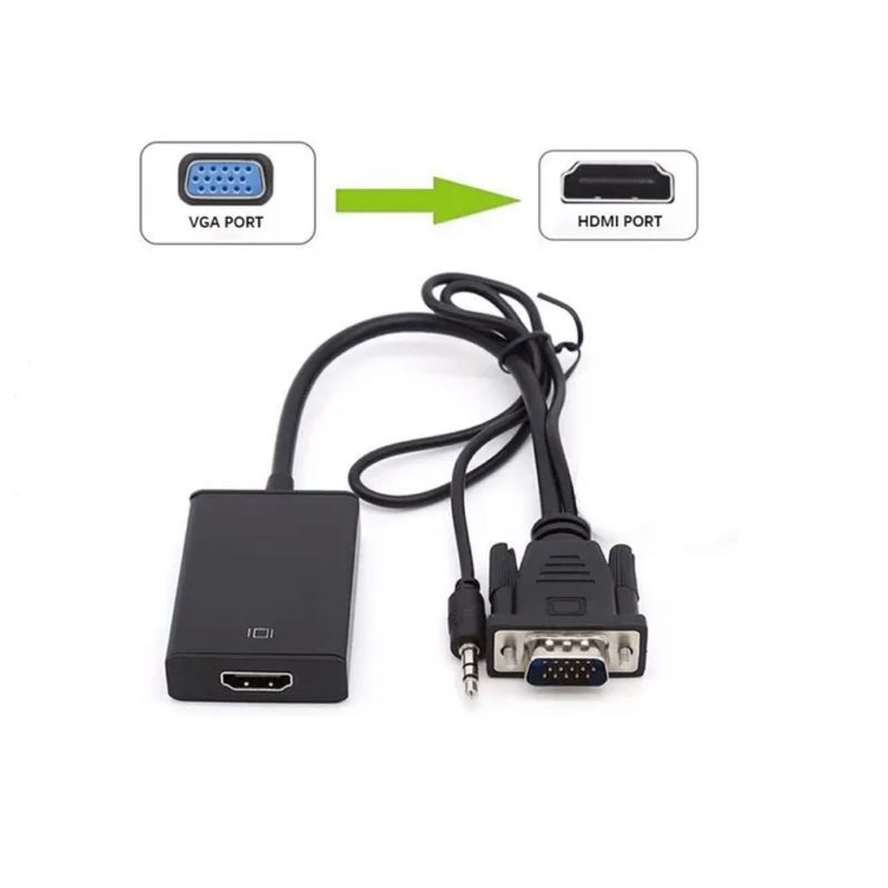 GENERICO - Adaptador Vga Macho A Hdmi Hembra Pasivo