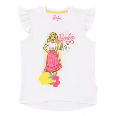 BARBIE - POLERA SIN MANGA CON VUELO BLANCO