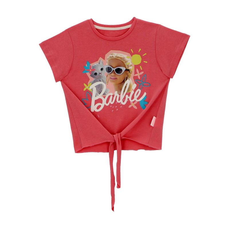 BARBIE - POLERA MANGA CORTA NUDO BARBIE FUCSIA