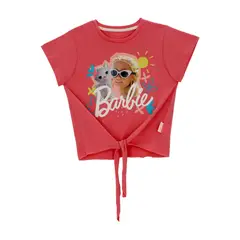 BARBIE - POLERA MANGA CORTA NUDO FUCSIA