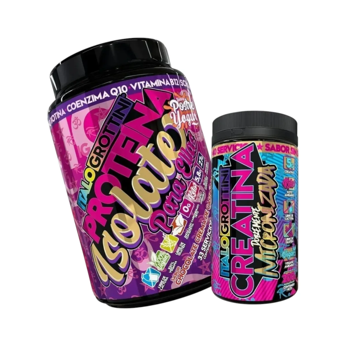 ITALO GROTTINI - Pack Proteína Para Ellas Castaña y Creatina 40sv sin sabor