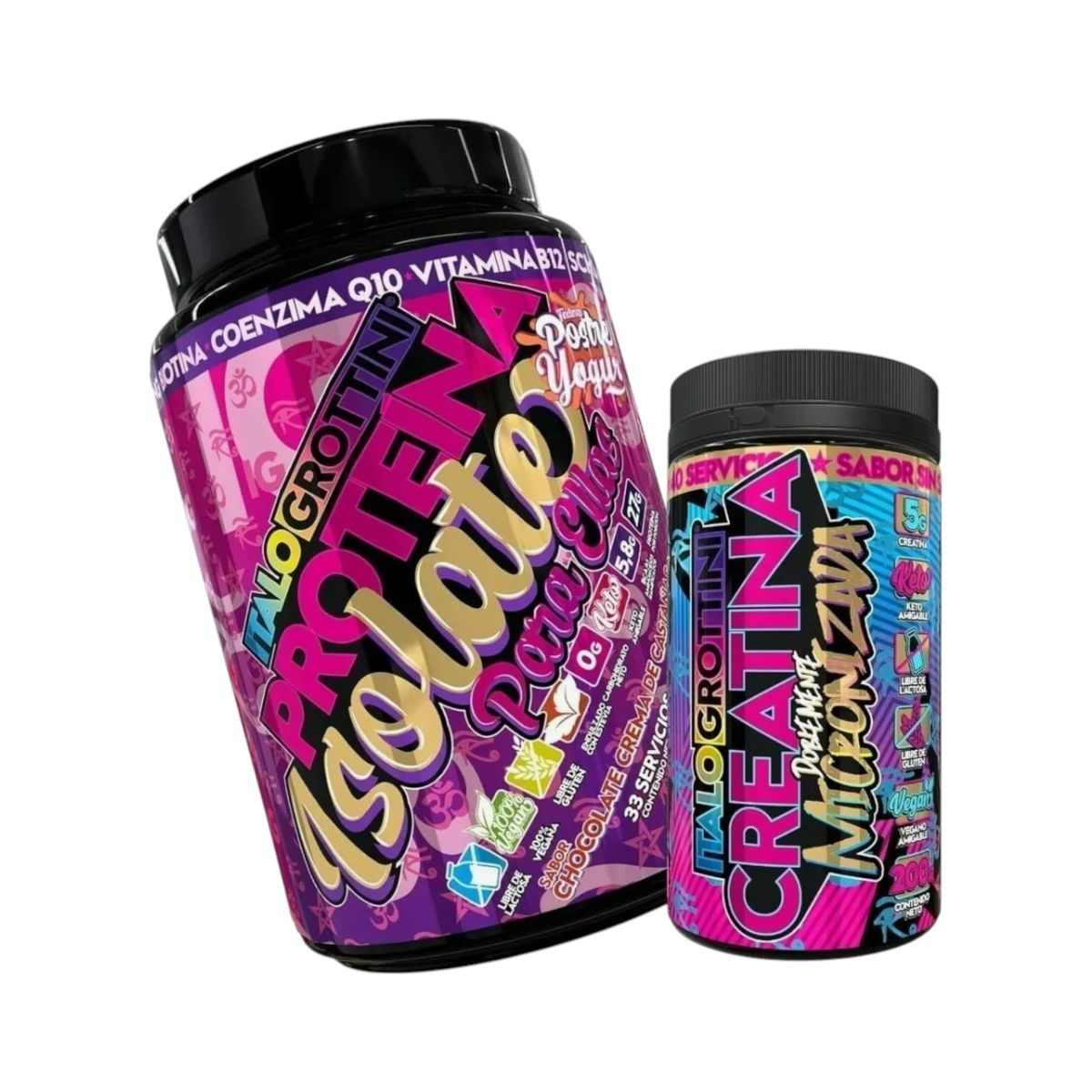 ITALO GROTTINI - Pack Proteína Para Ellas Castaña y Creatina 40sv sin sabor