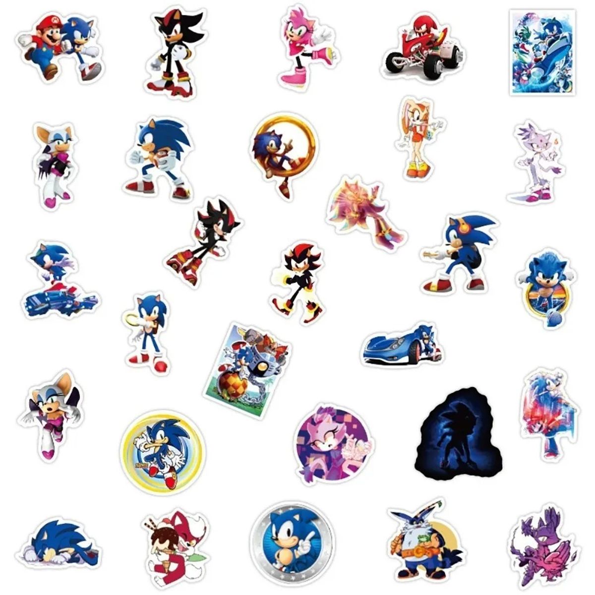 GARSIL - 50 Stickers Sonic - Etiquetas Autoadhesivas