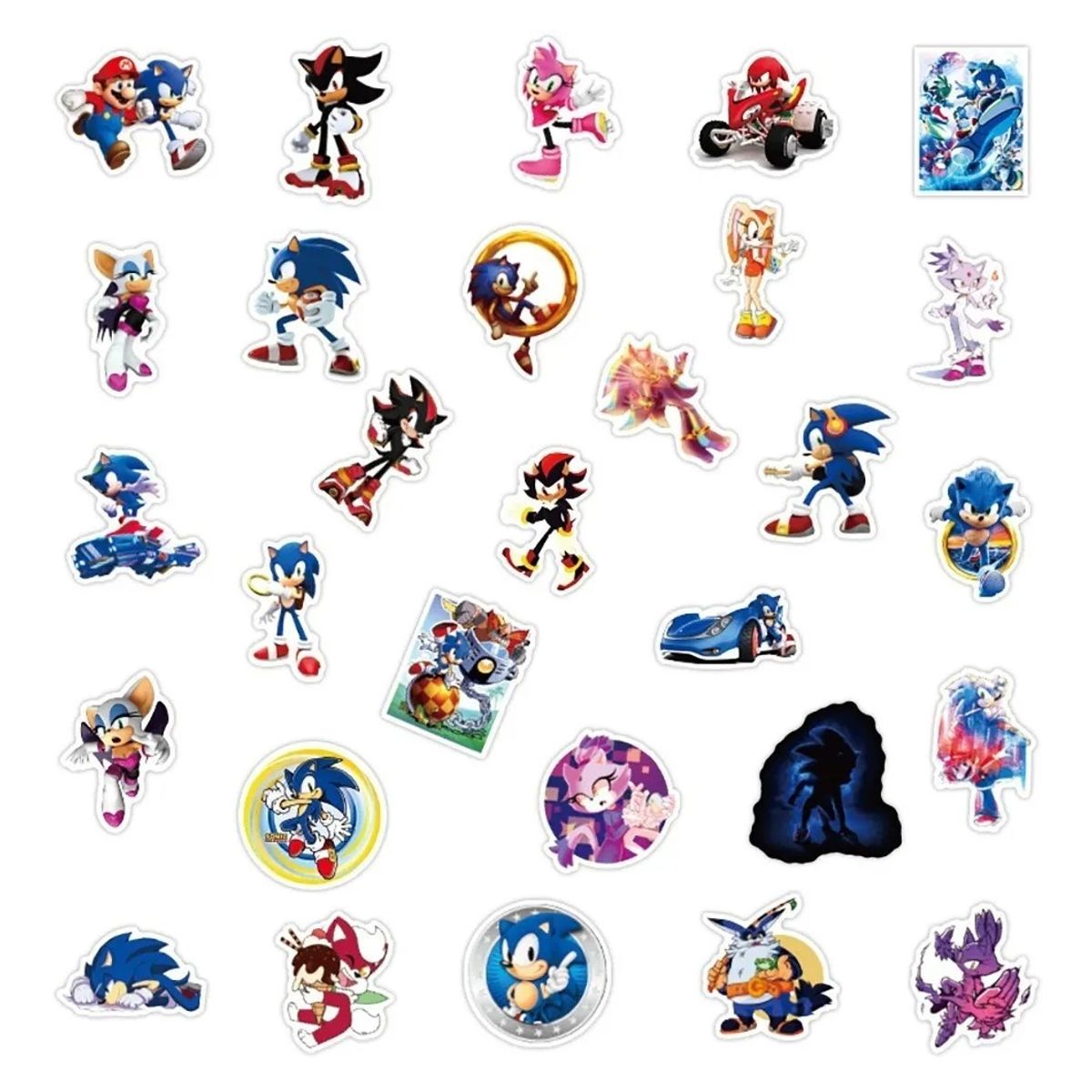 GARSIL - 50 Stickers Sonic - Etiquetas Autoadhesivas