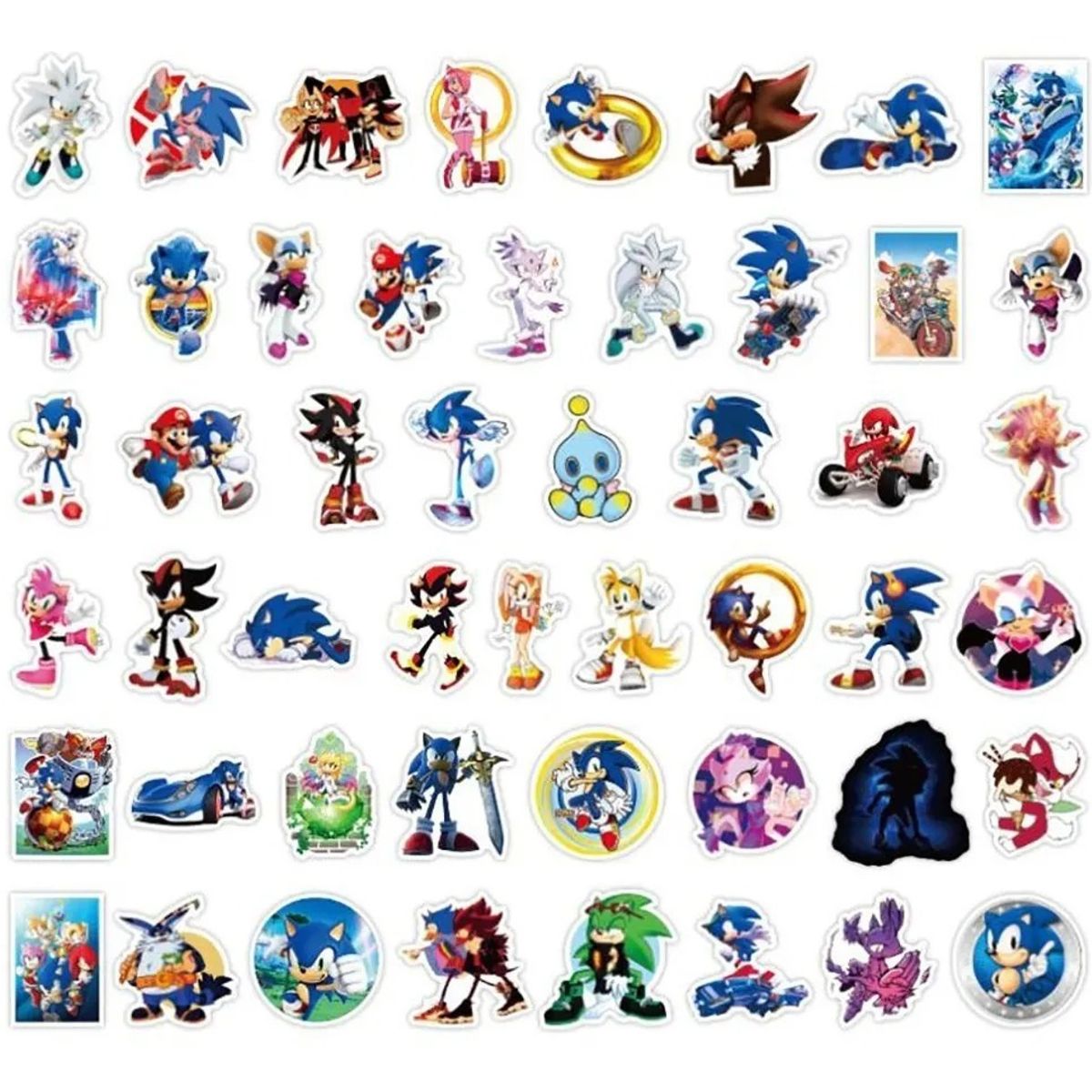 GARSIL - 50 Stickers Sonic - Etiquetas Autoadhesivas