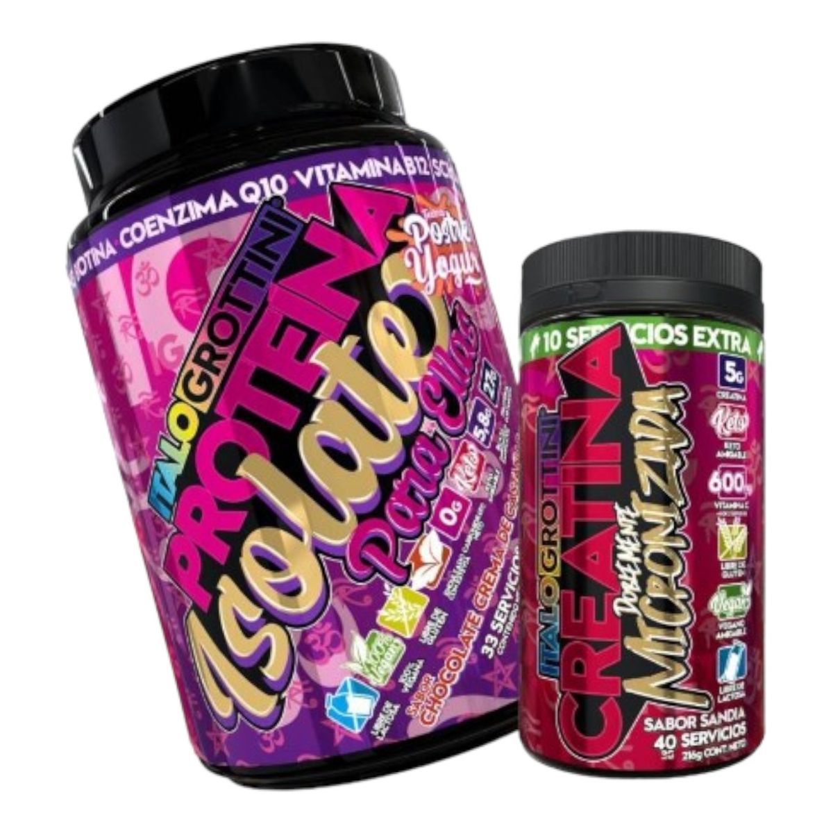 ITALO GROTTINI - Pack Proteína Para Ellas Castaña y Creatina 40sv Sandía