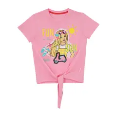BARBIE - POLERA MANGA CORTA NUDO ROSADO