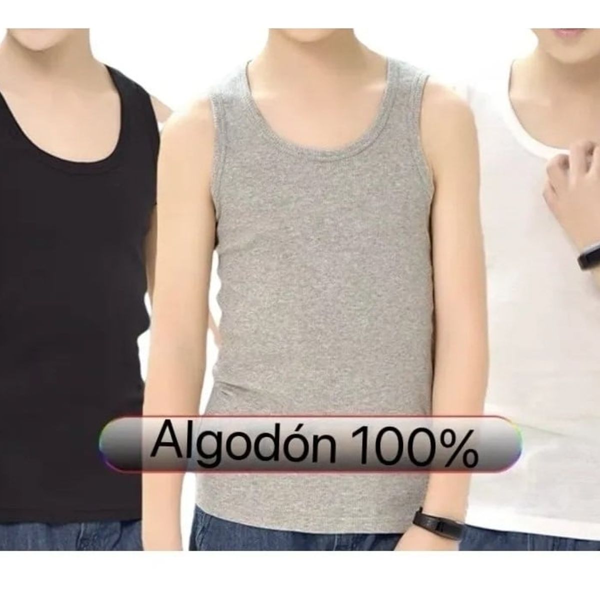 GARSIL - Polera Sin Mangas Para Niños 100 Algodon - Camiseta Musculosa