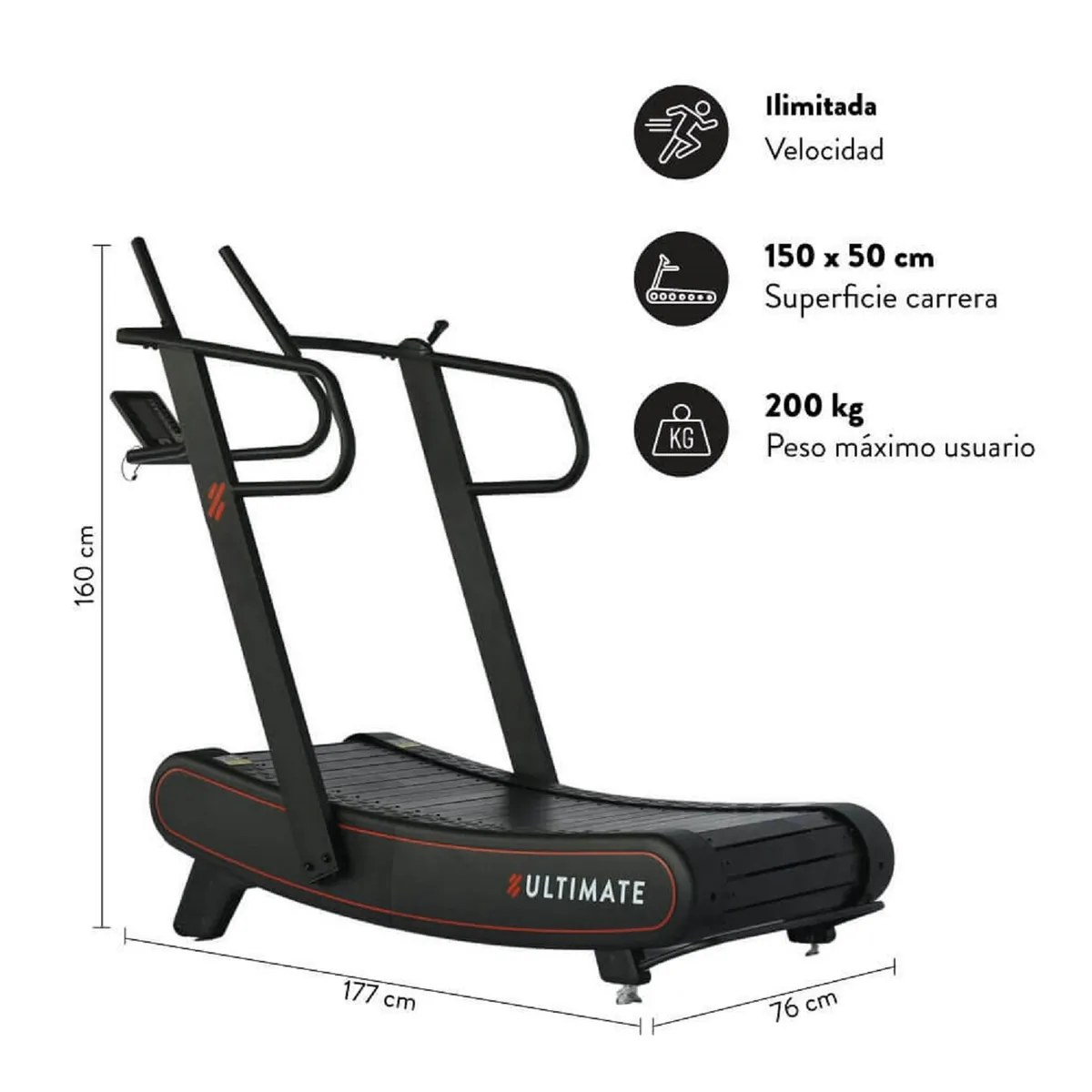 ULTIMATE FITNESS - Trotadora Curva C600
