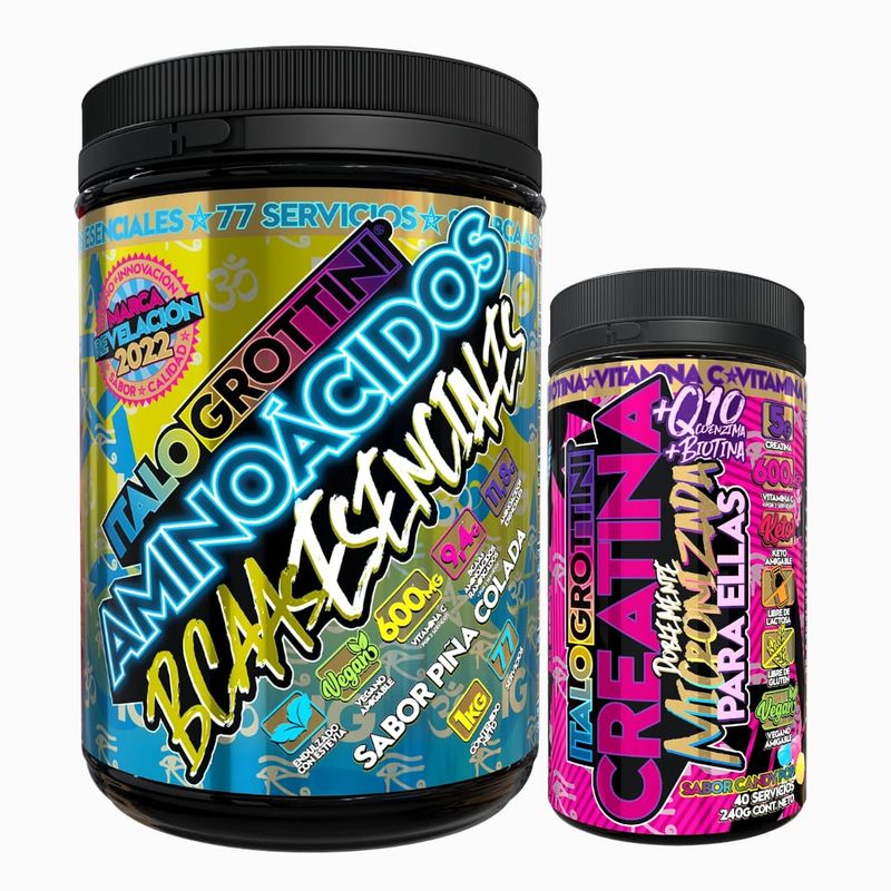 ITALO GROTTINI - Aminoácidos & Bcaas Esenciales  + Creatina 40 Sv Candy Pop