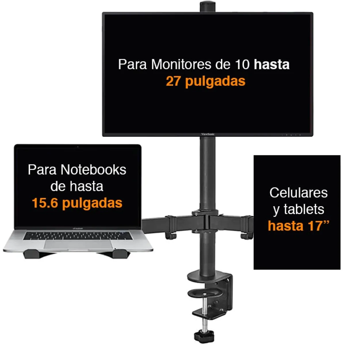 NEWO - Soporte Monitor Notebook y tablet o celular escritorio B52
