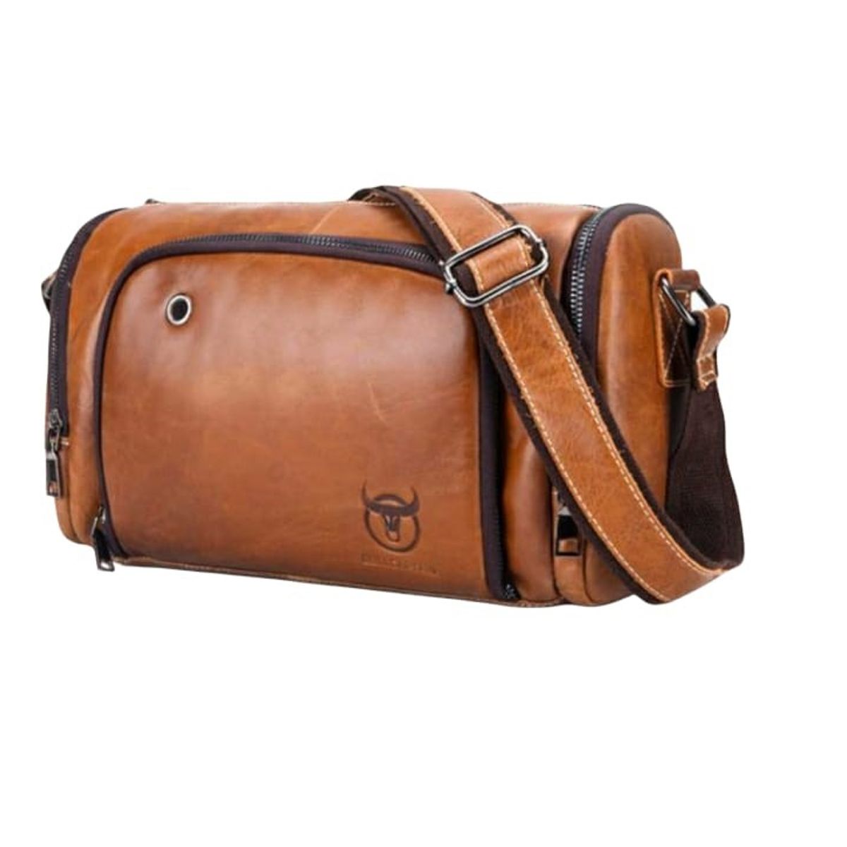 GENERICO - Bolso Bandolera Cuero Genuino Bull Captain Mod Deportivo